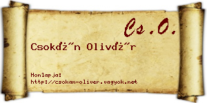 Csokán Olivér névjegykártya