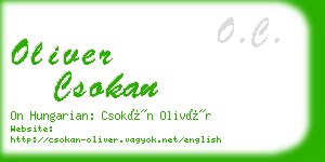 oliver csokan business card